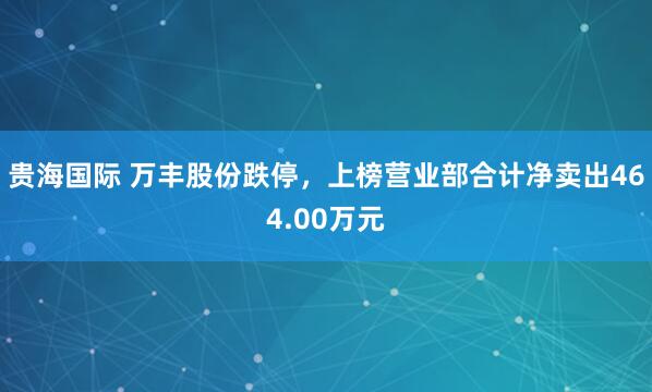 贵海国际 万丰股份跌停，上榜营业部合计净卖出464.00万元