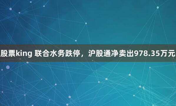 股票king 联合水务跌停，沪股通净卖出978.35万元